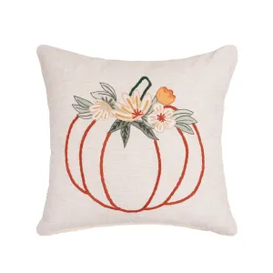 Autumn Botanical Pumpkin Pillow