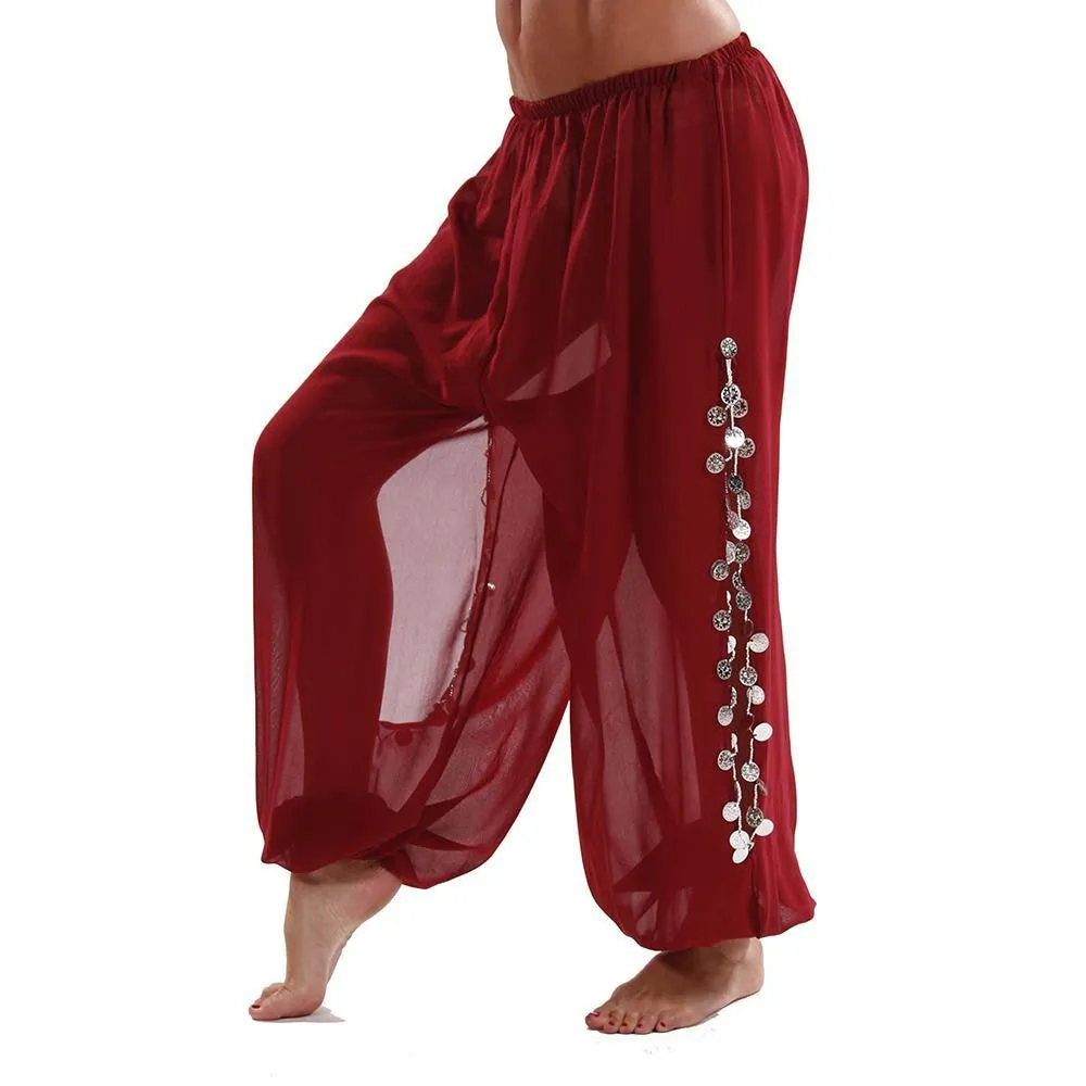 Bellydancer Chiffon Harem Pants with Side Slits | MAIDEN DANCE