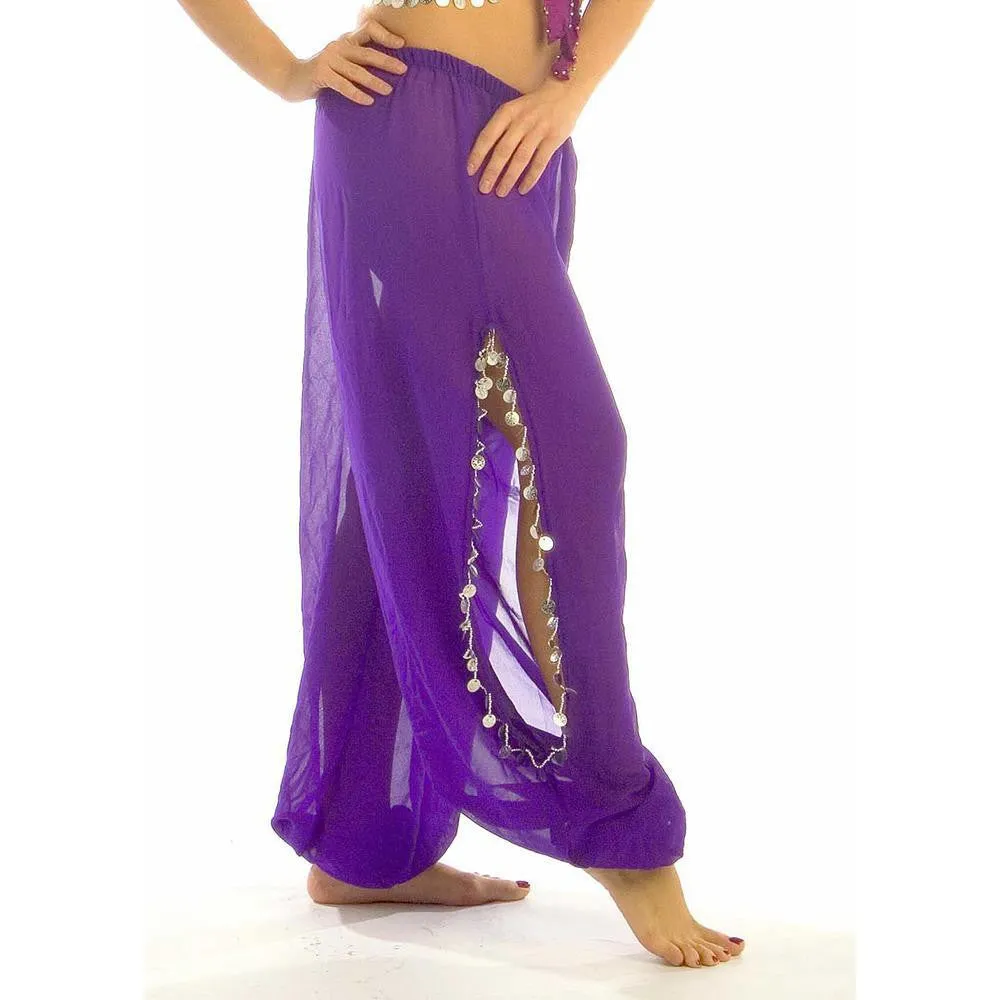 Bellydancer Chiffon Harem Pants with Side Slits | MAIDEN DANCE