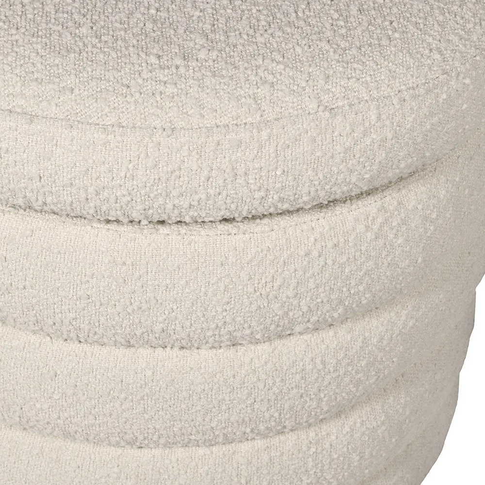 Bertram Ribbed Ottoman – Cream Boucle