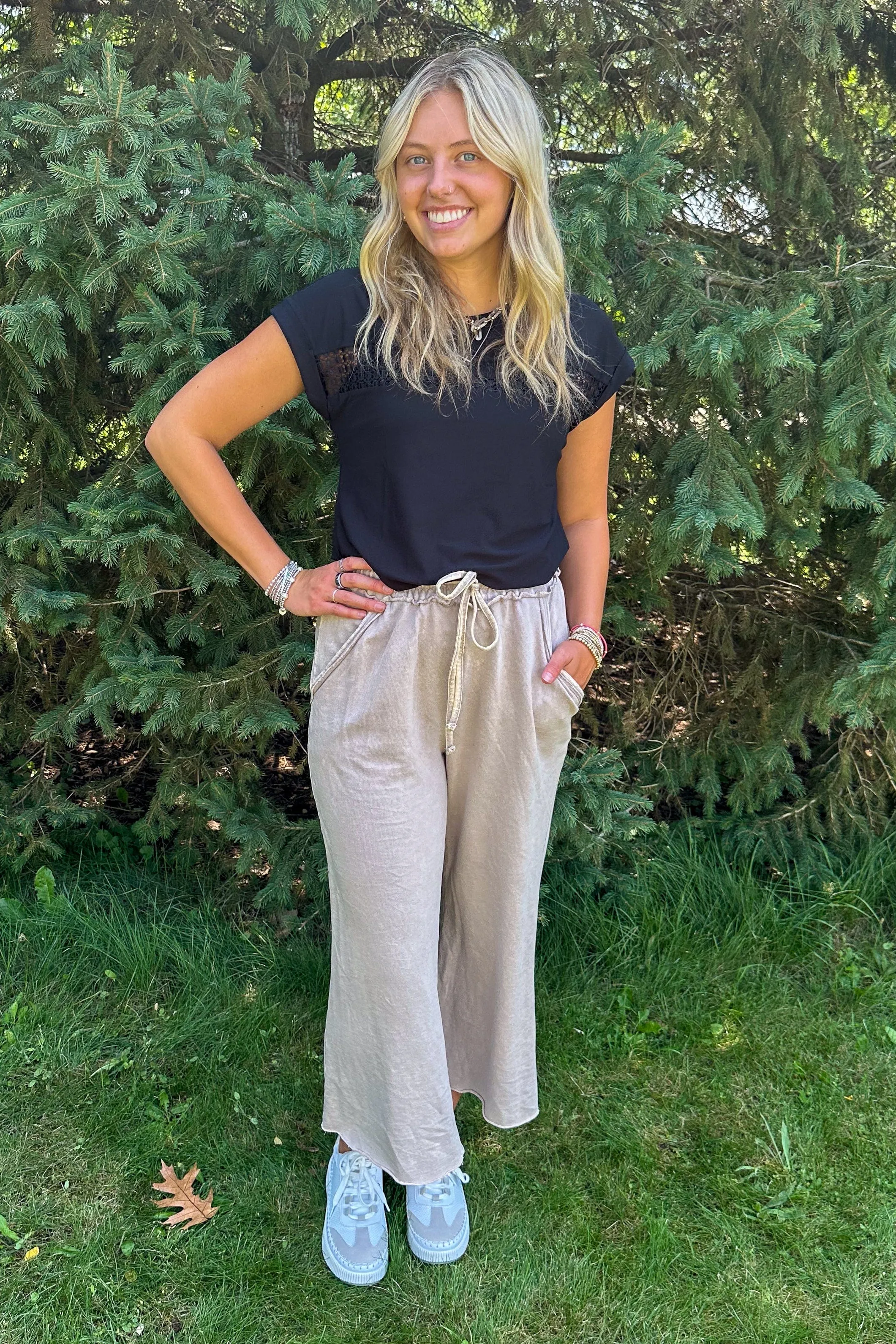 Black Lace Trim Top