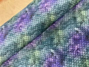 Blue and Purple Mermaid Scales Cotton Towelling