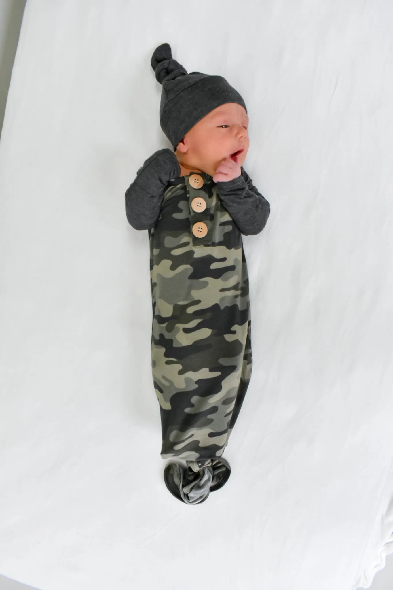 Camo Knot Gown & Hat