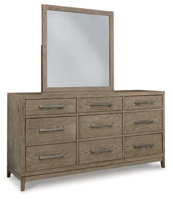 Chrestner Queen Panel Bed with Mirrored Dresser