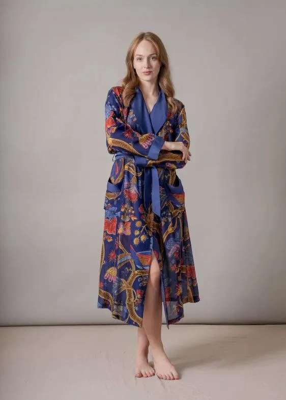 Climbing Peacock Royal Blue Gown - One Hundred Stars