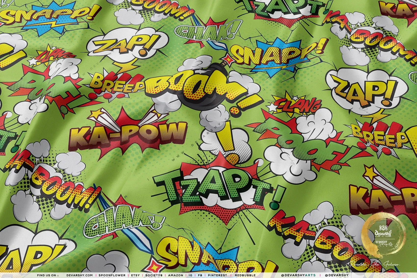 COMIC Strips Apparel Fabric 3Meters , 9 Designs | 8 Fabrics Option | Fabric By the Yard | 025