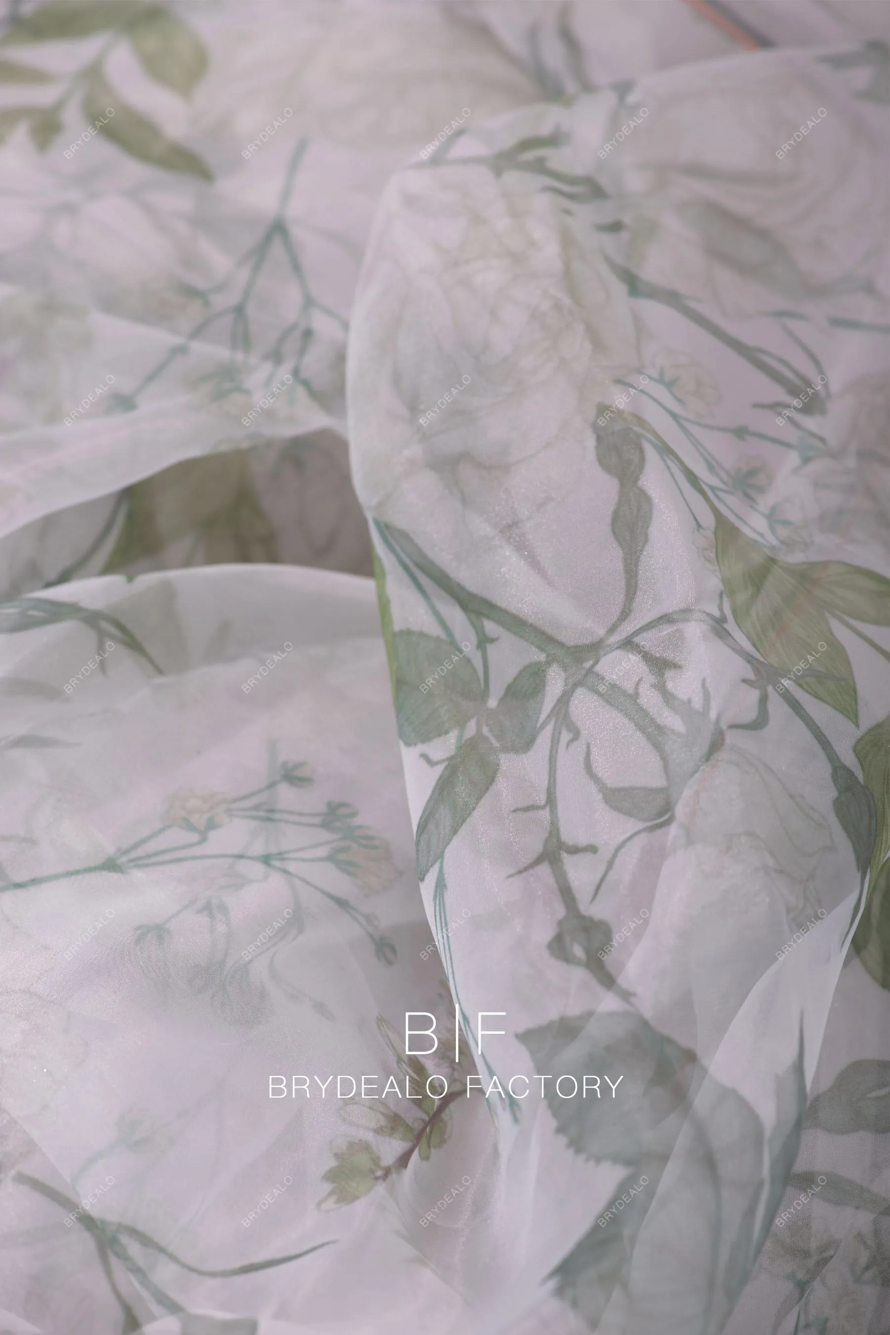 Designer Spring Flower Motif Organza Fabric Online