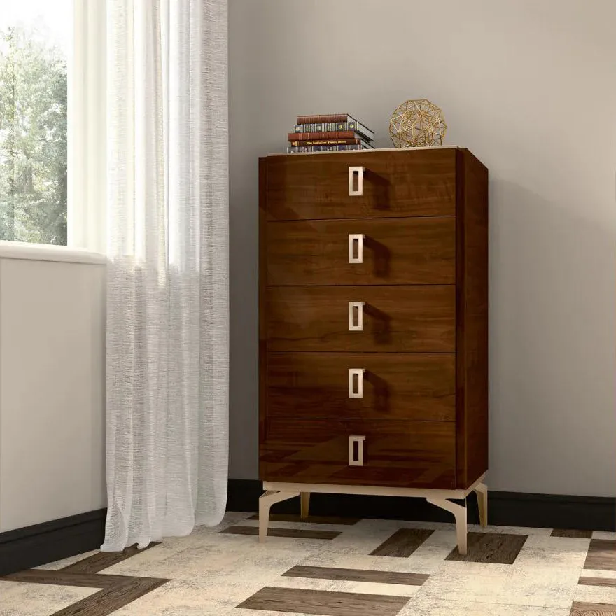 EVA 5 Drawers Walnut Chest - Status Italy