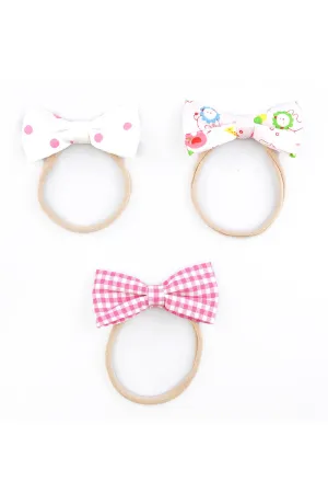 Floral Cotton Baby Headbands - Set Of 3