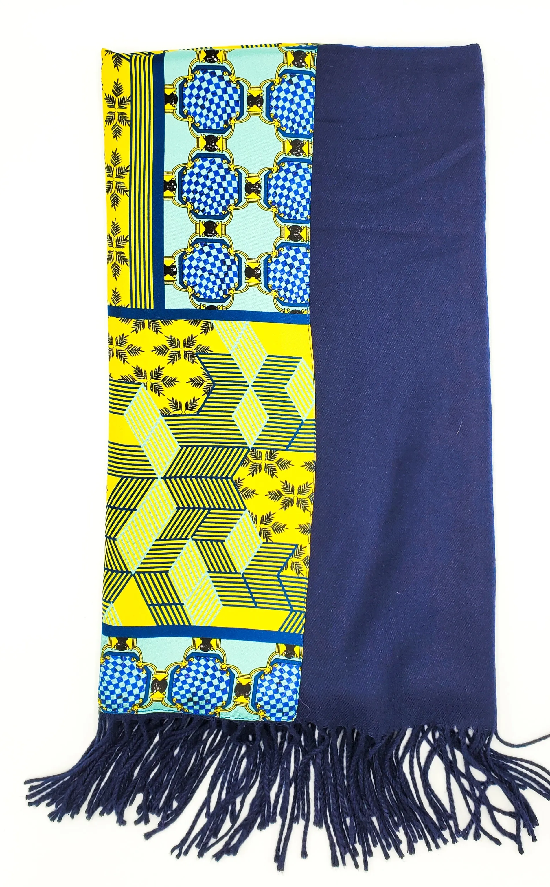 Forme Jaune-Bleu Long Cashmere Backed Stole