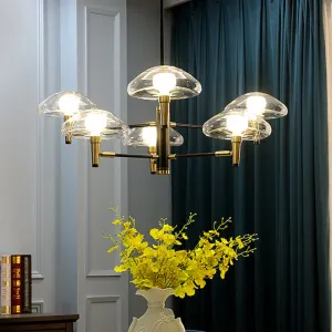 Gold and Black Nordic Chandelier Pendant Light Kit with Jellyfish-inspired Design