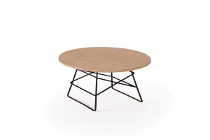 GRID OAK Round Medium Coffee Table Ø 45