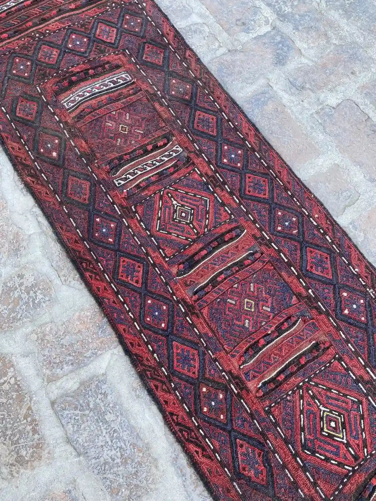 Handwoven Afghan Adreskan Runner - Unique Tribal Design