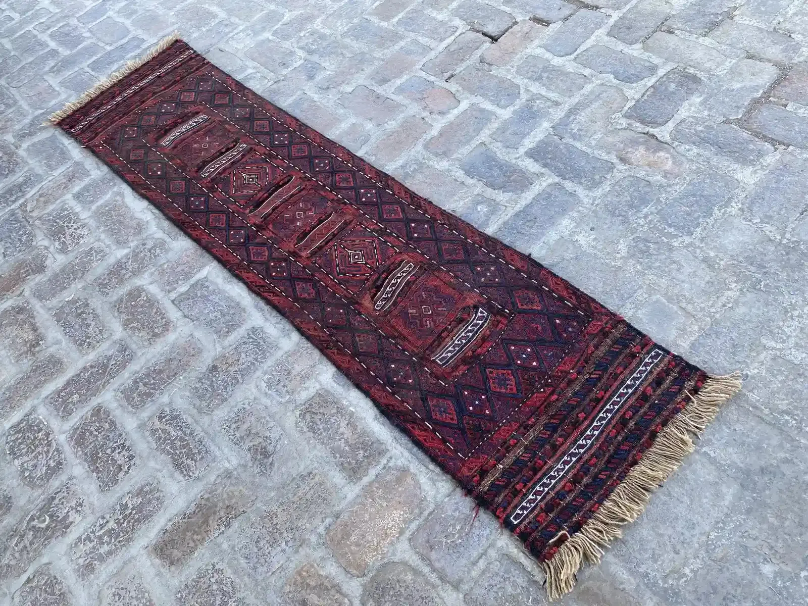 Handwoven Afghan Adreskan Runner - Unique Tribal Design