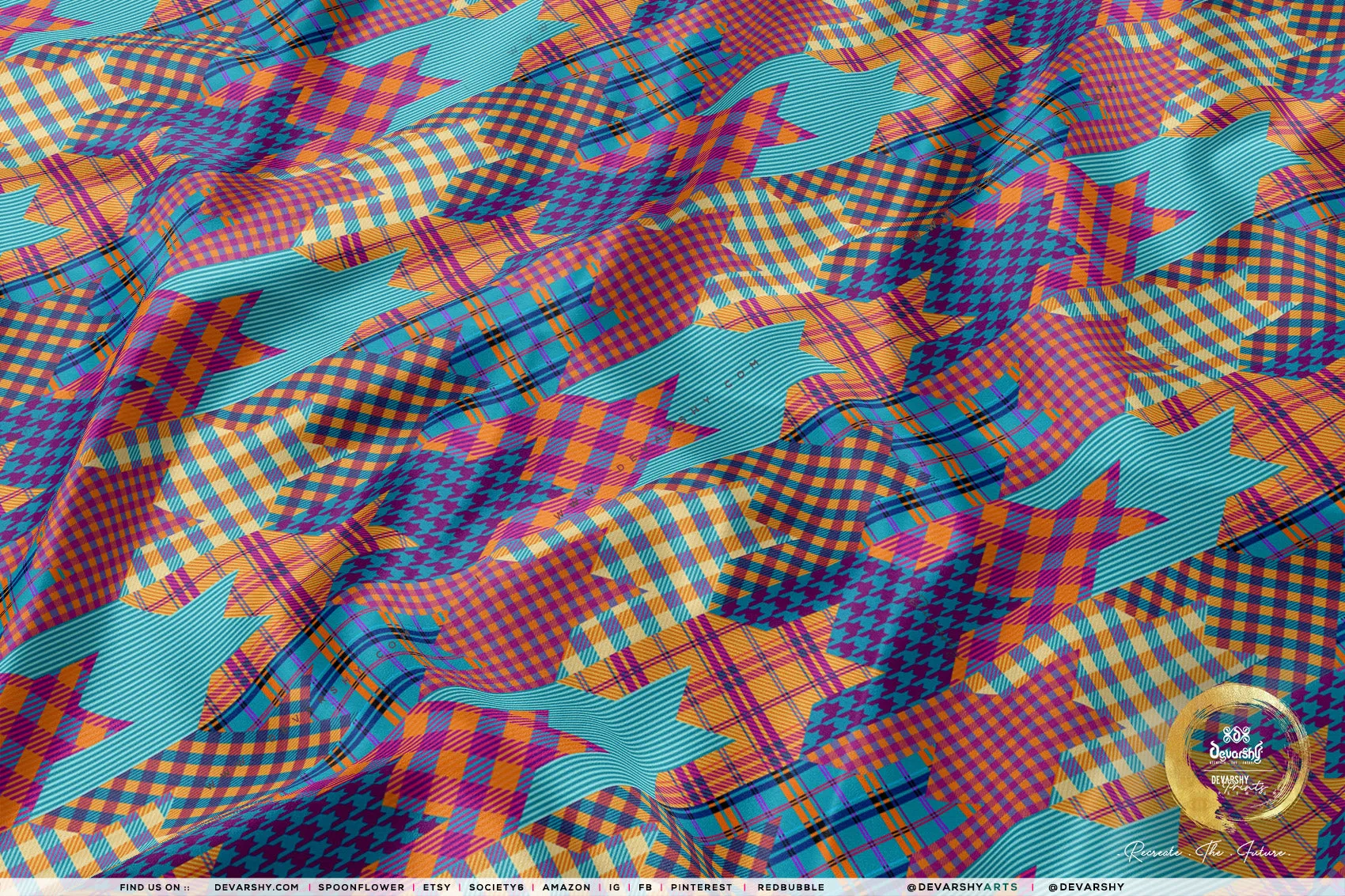 HOUNDSTOOTH Apparel Fabric 3Meters , 9 Designs | 8 Fabrics Option | Checks Fabric By the Yard | 032