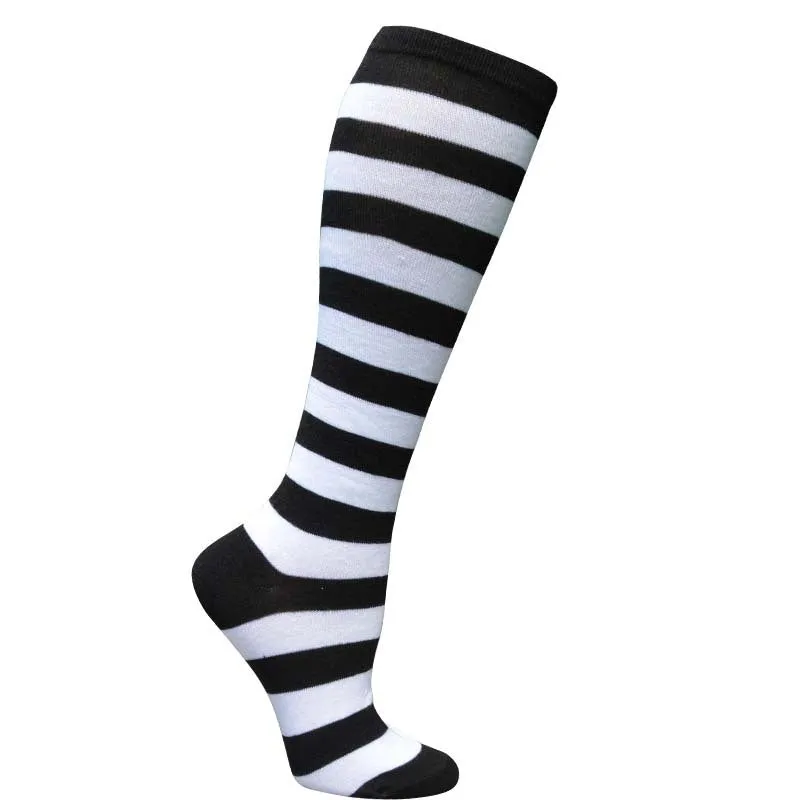 Japanese Women's Mid Tube Socks Pinstripe Knee Socks