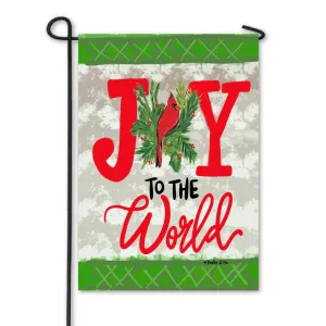 Joy to the World Red Bird Garden Flag