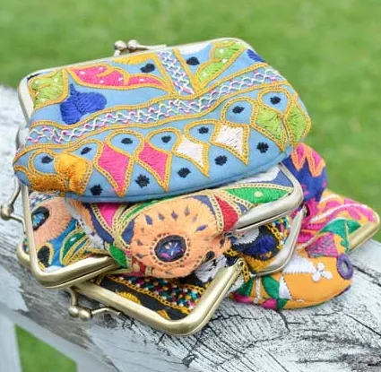 Kutch Embroidered Kisslock Bag