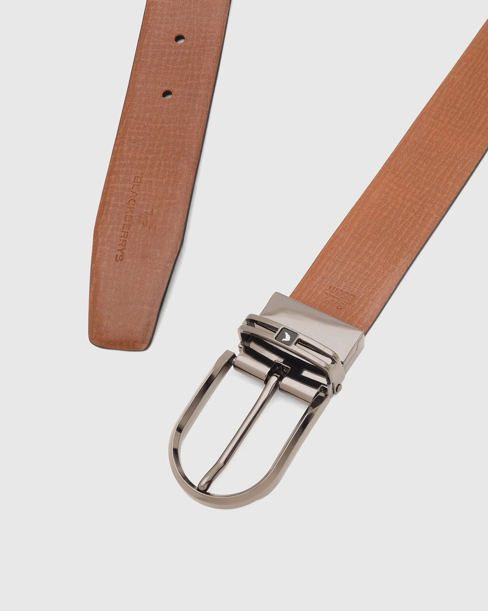 Leather Reversible Black & Tan Textured Belt - Tetra