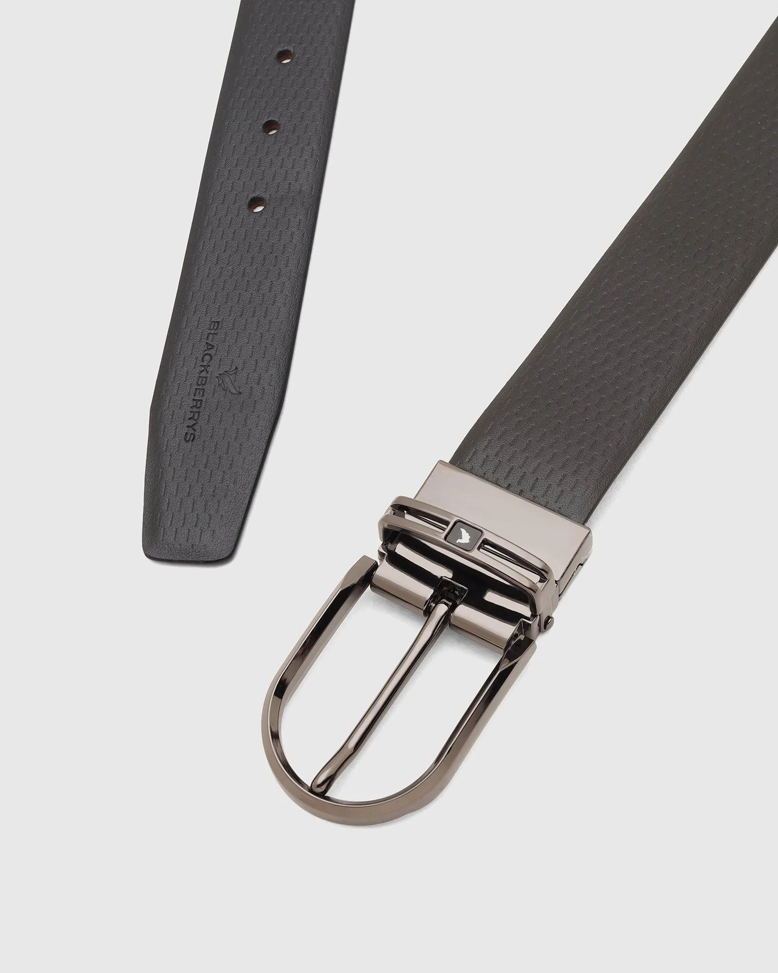 Leather Reversible Black & Tan Textured Belt - Tetra