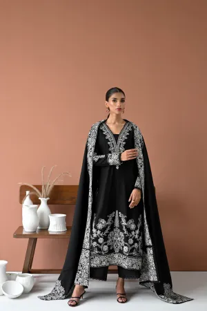 Luxury Karandi Vol II  - BLACK MOON LUXURY EMBROIDERED KARANDI SET (NEL-24632)