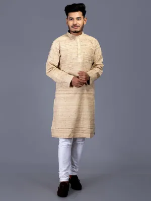 Medium Length Ketya Matka Silk Men Kurta