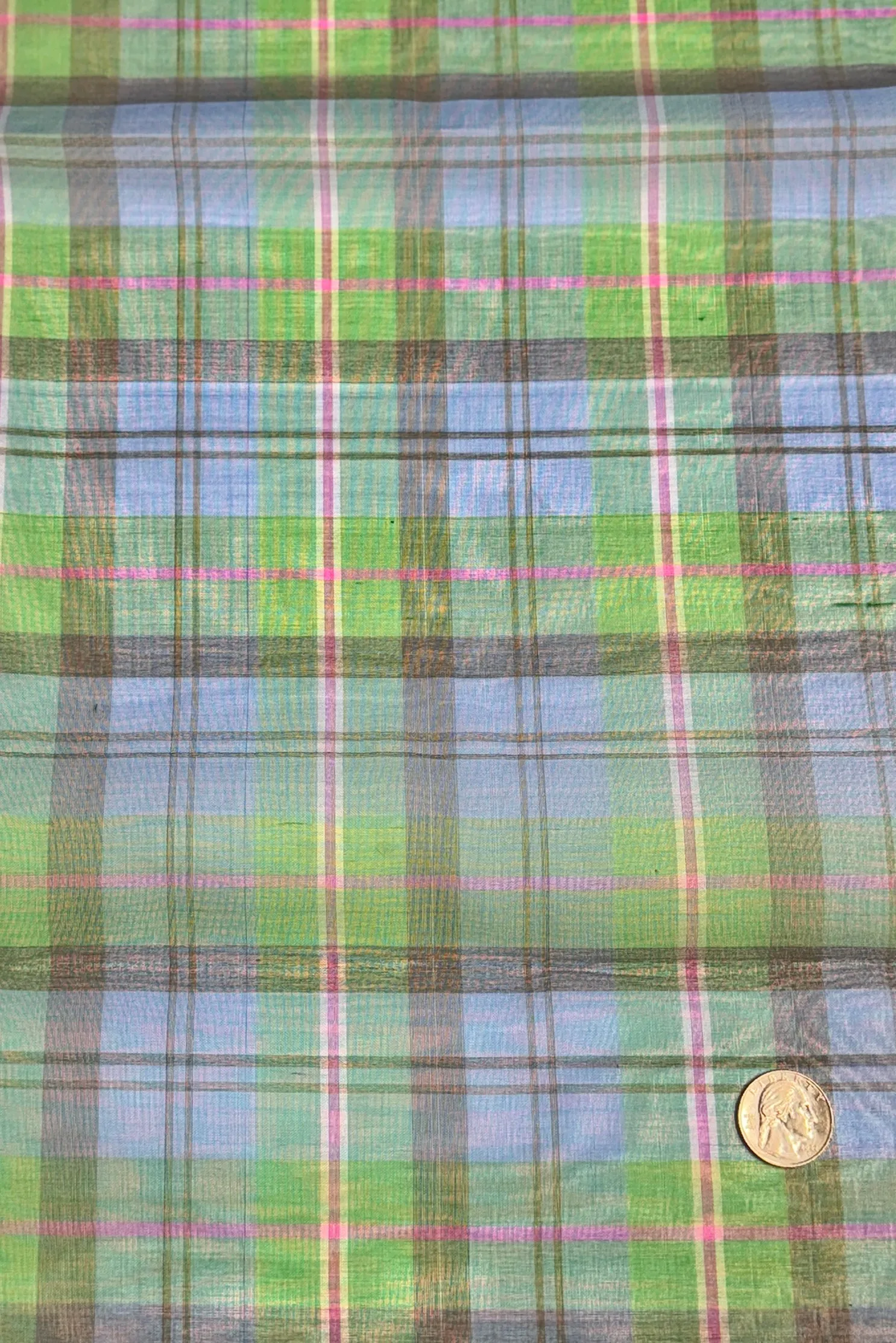 Multicolor Organza Plaids Fabric JM-5004/1076