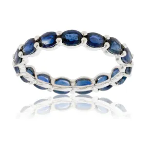 Oval Blue Sapphire Eternity Style Ring