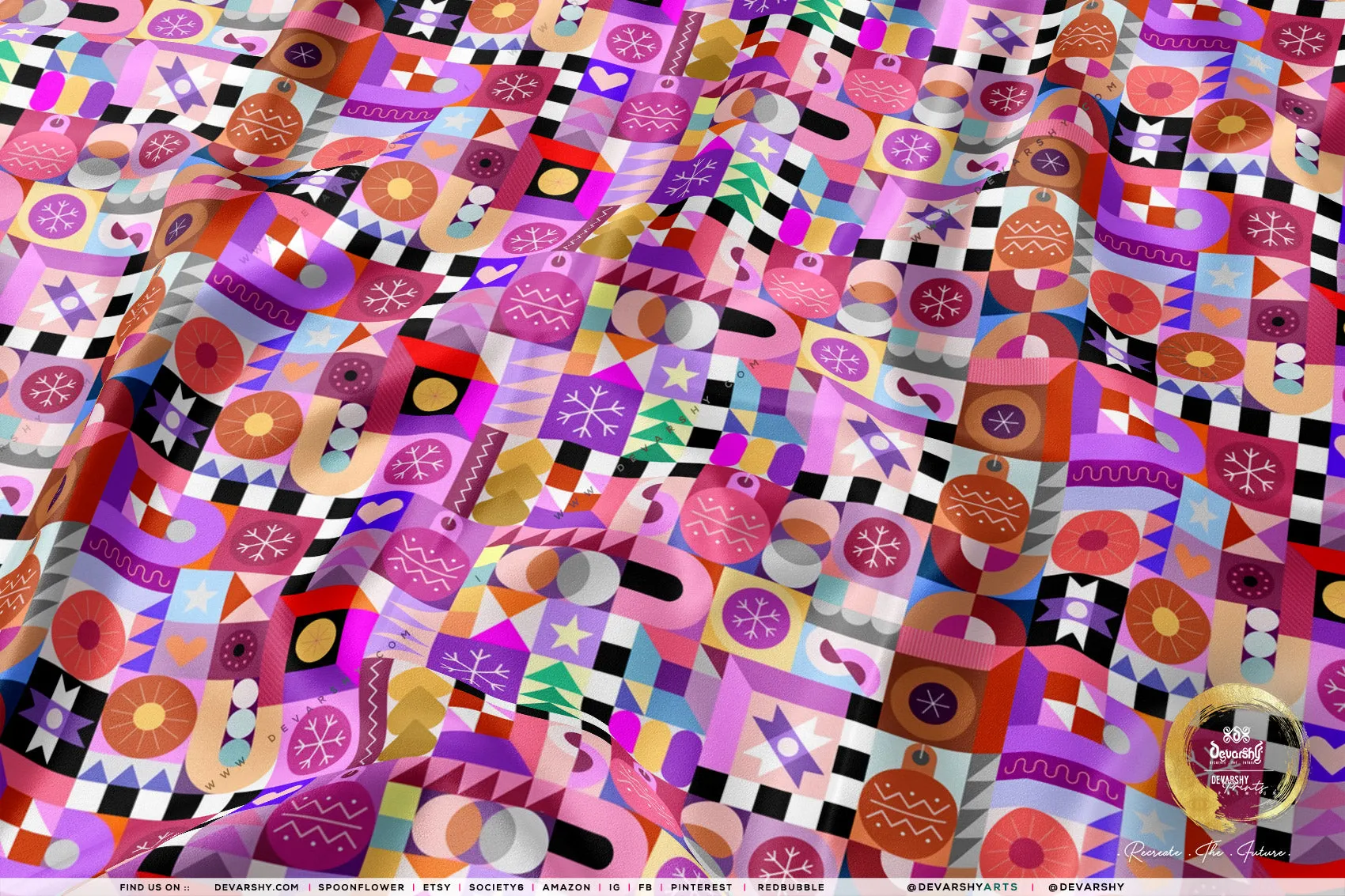 Pop Art Apparel Fabric 3Meters , 9 Designs | 8 Fabrics Option | Cubism Fabric By the Yard | 028