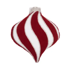 Red Ornament Shaped Pillow