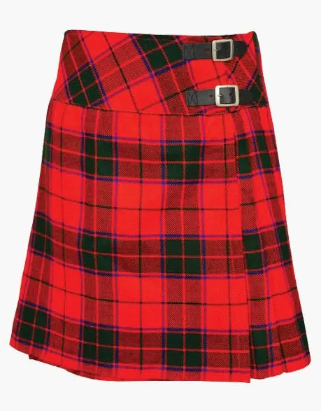 ROBERTSON RED SHORT TARTAN KILT FOR WOMEN