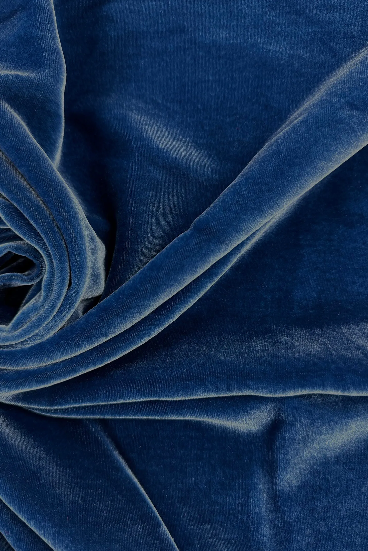 Royal Blue Silk Rayon Velvet Fabric