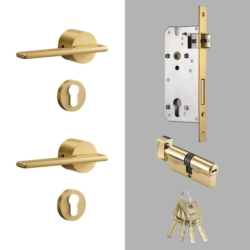 SABANI / Solid Brass Lever Door Handles & Lock Set