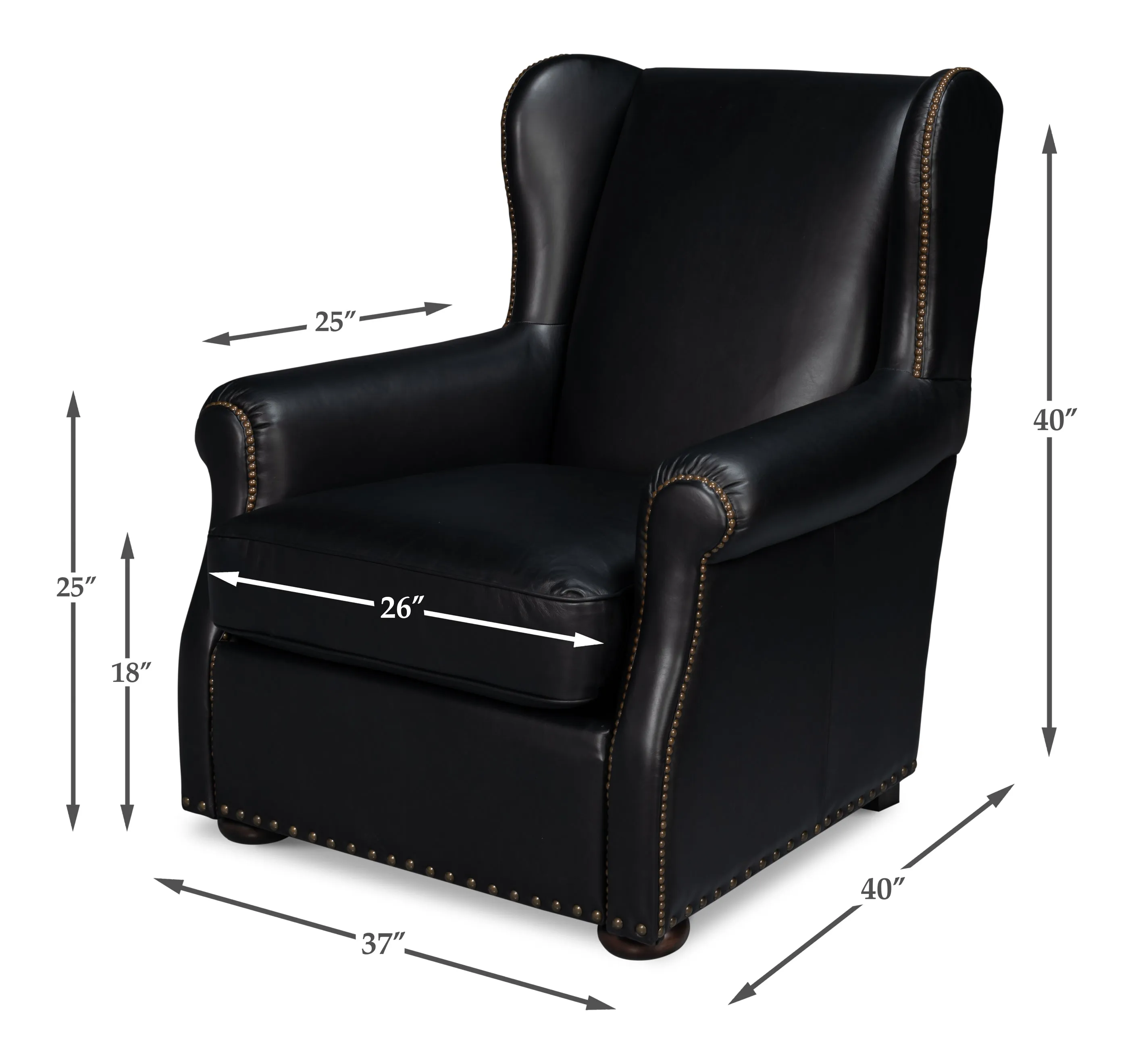 Sarreid - London Dry Accent Chair  Onyx Black - Black - Contemporary