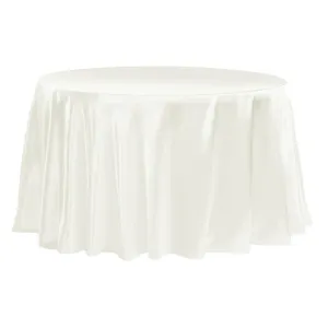 Satin 132" Round Tablecloth - Ivory