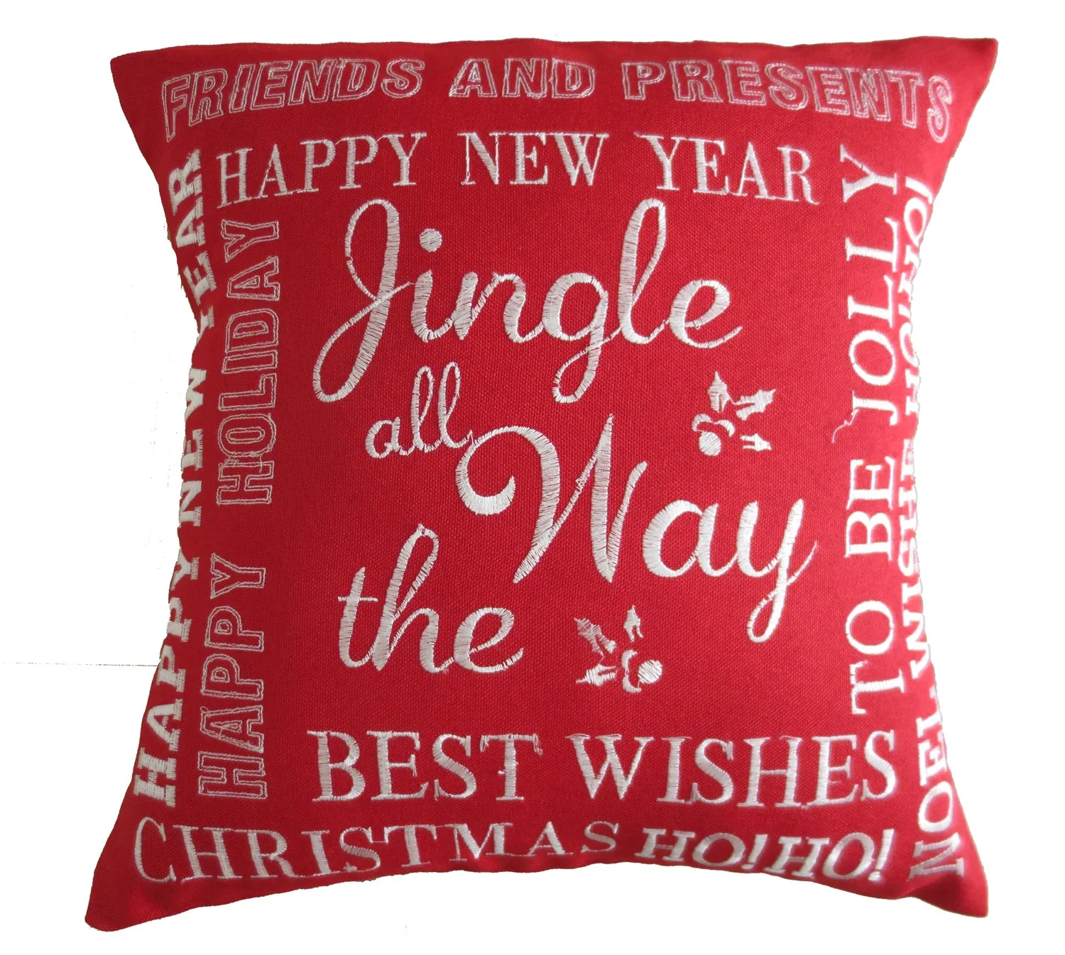 Seasonal Christmas Greeting Decorative Throw Pillow Covers