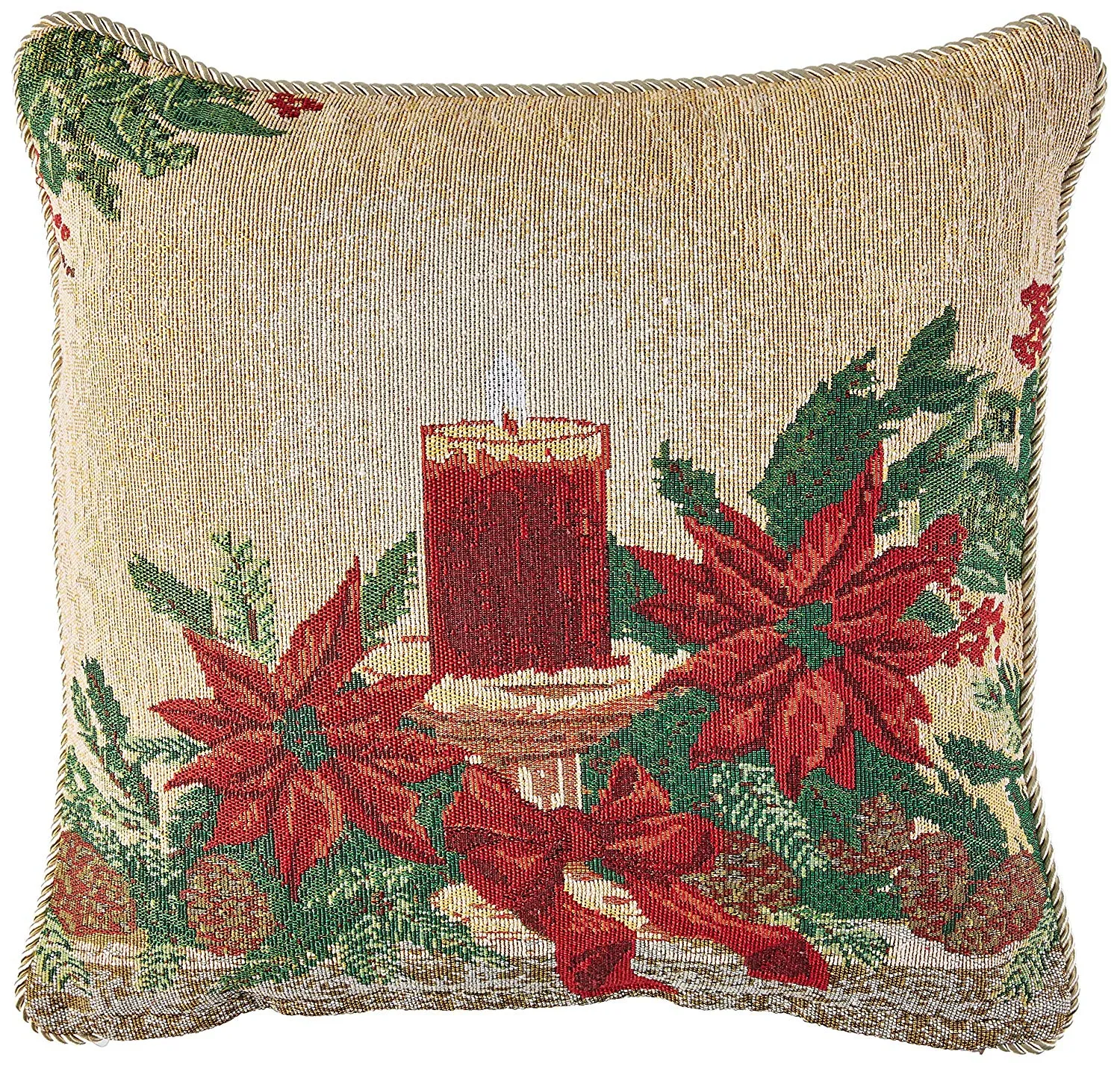 Seasonal Tapestry Xmas Decorative Accent Throw Pillow