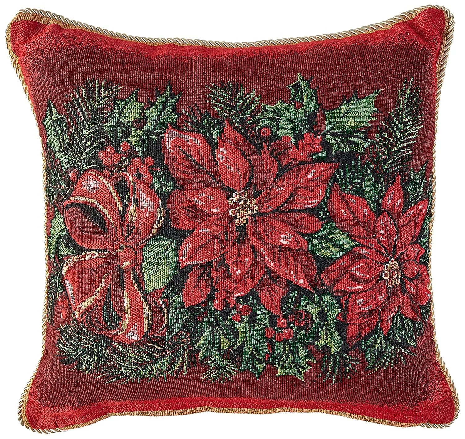 Seasonal Tapestry Xmas Decorative Accent Throw Pillow