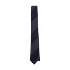 Silk Grenadine Tie in Navy Stripe