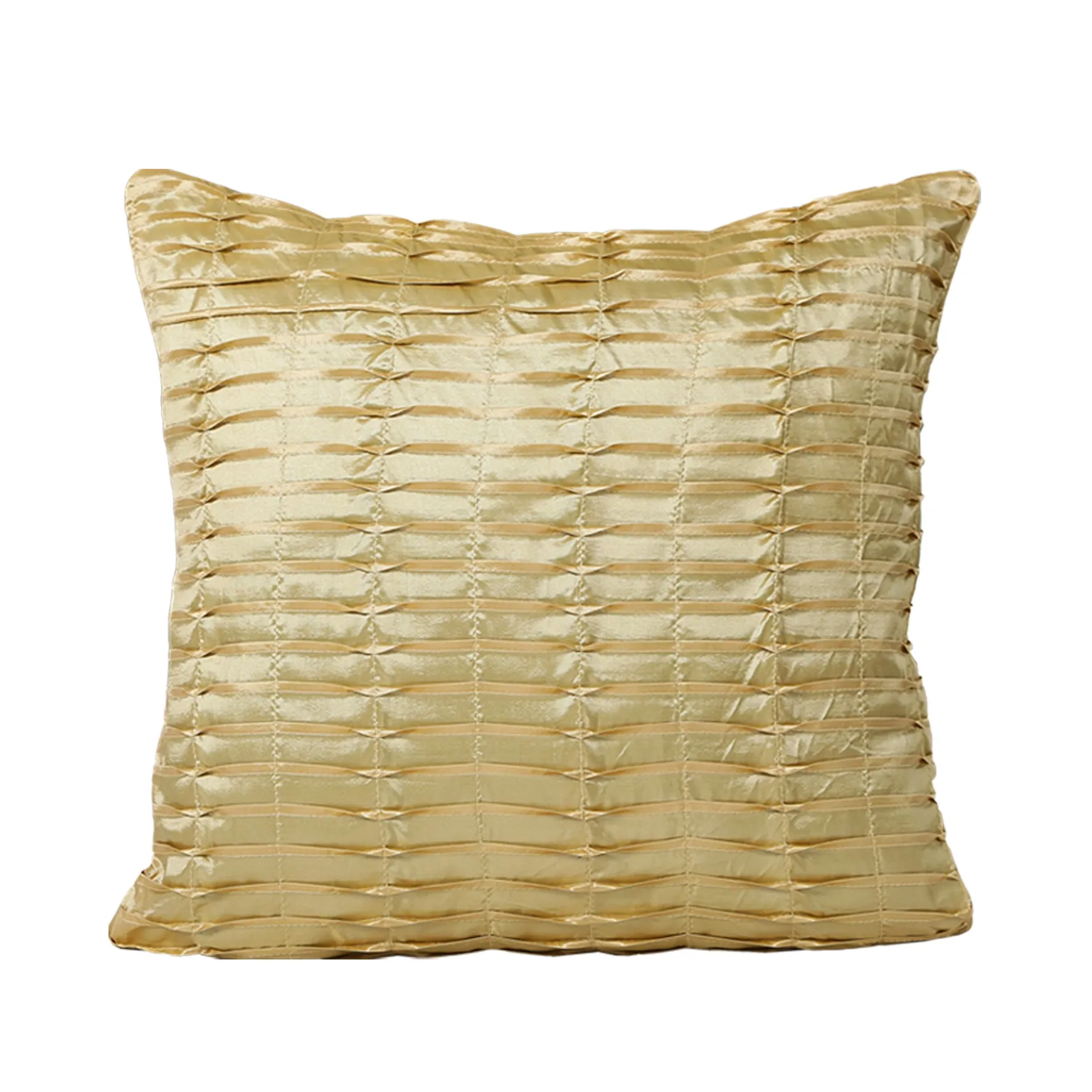 Silky Pleated Satin Pattern Decorative Accent Throw Pillow