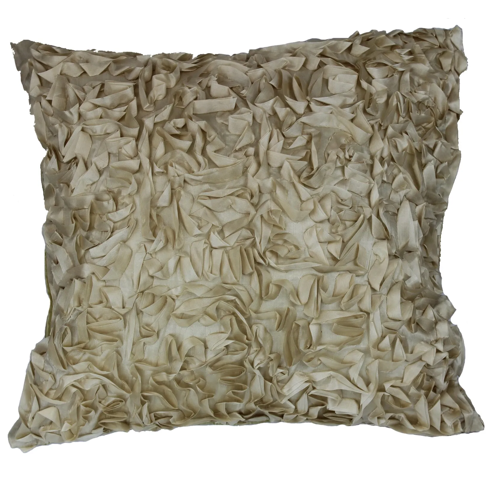 Silky Taffeta Abstract 3D Design  Decorative Accent Throw Pillow