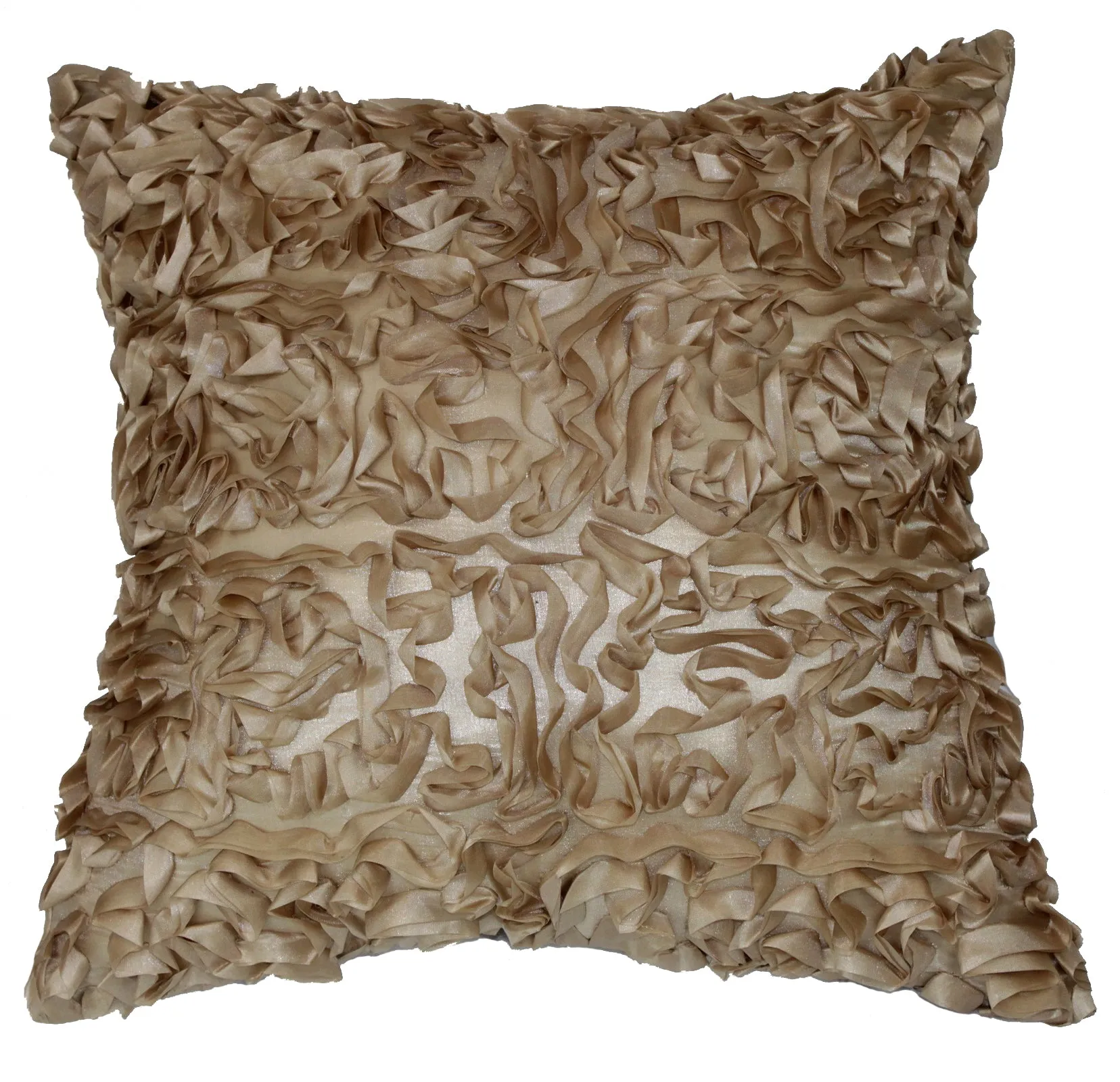 Silky Taffeta Abstract 3D Design  Decorative Accent Throw Pillow