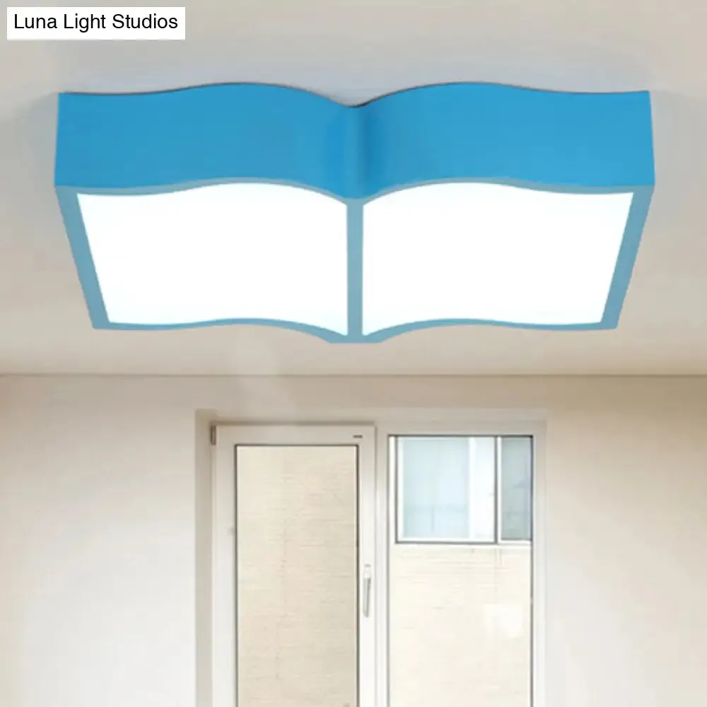 Simple Style Flush Mount LED Ceiling Lamp in Warm Light - Acrylic, Red/Yellow/Blue