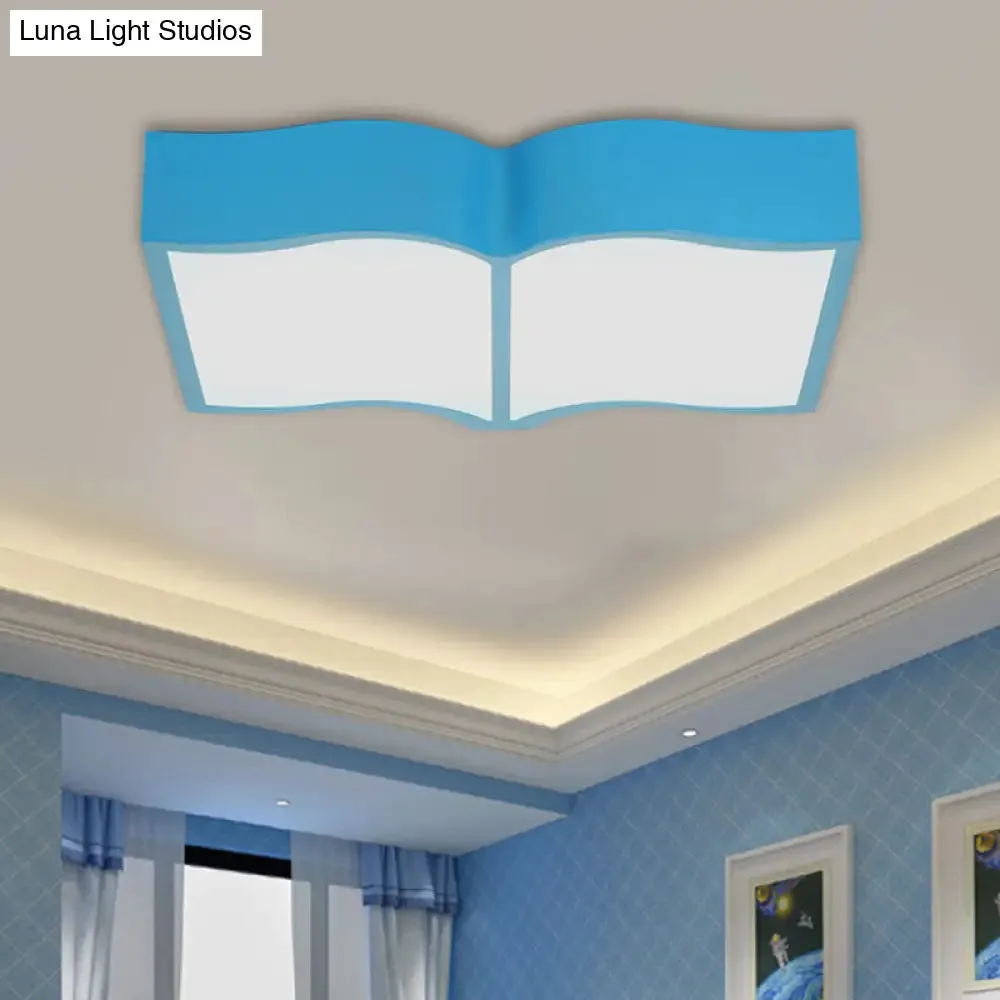 Simple Style Flush Mount LED Ceiling Lamp in Warm Light - Acrylic, Red/Yellow/Blue