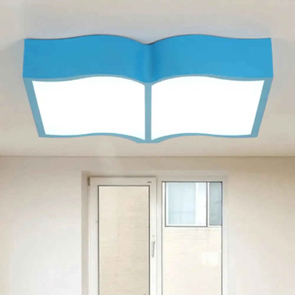 Simple Style Flush Mount LED Ceiling Lamp in Warm Light - Acrylic, Red/Yellow/Blue