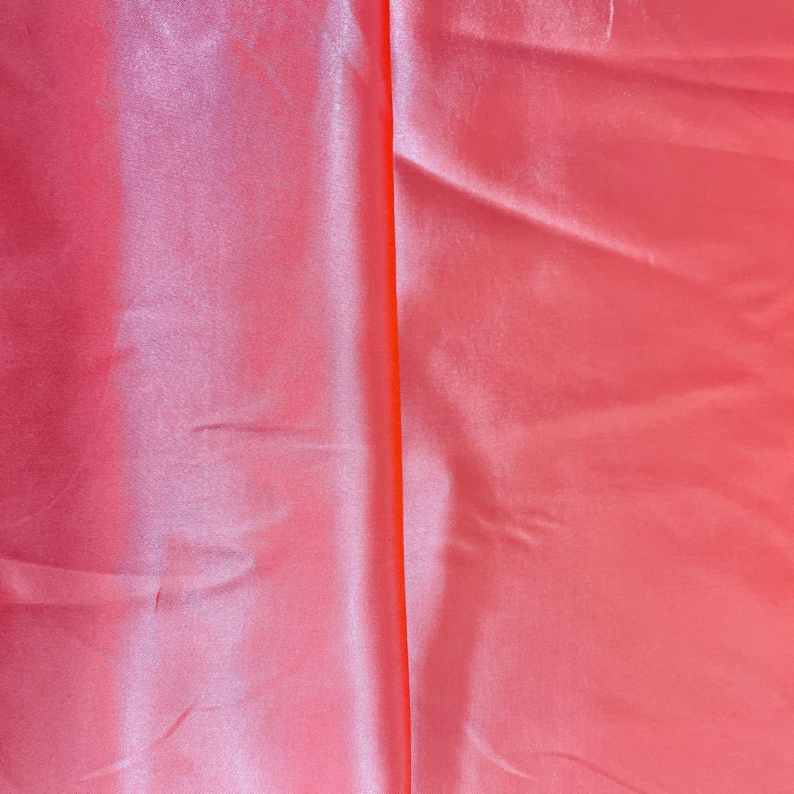 Stawberry Pink Solid Satin Fabric