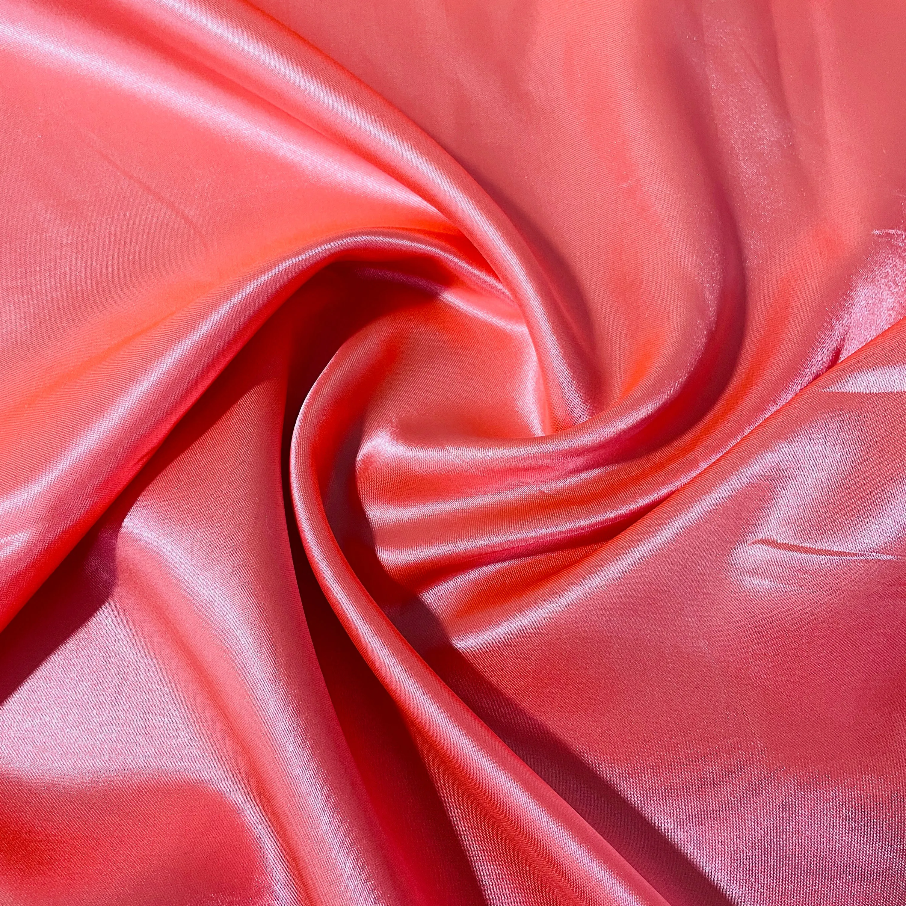 Stawberry Pink Solid Satin Fabric