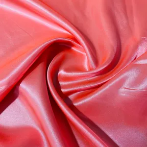 Stawberry Pink Solid Satin Fabric