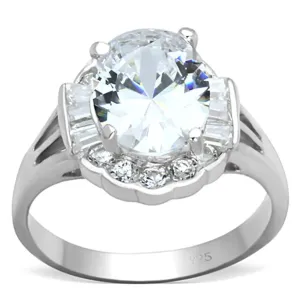 Timeless Elegance: 925 Sterling Silver Ring Adorned with AAA Grade Clear CZ