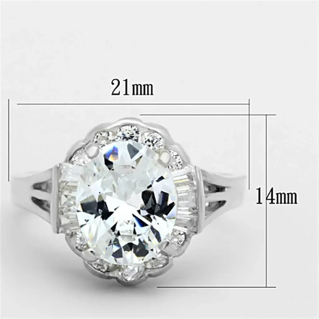 Timeless Elegance: 925 Sterling Silver Ring Adorned with AAA Grade Clear CZ